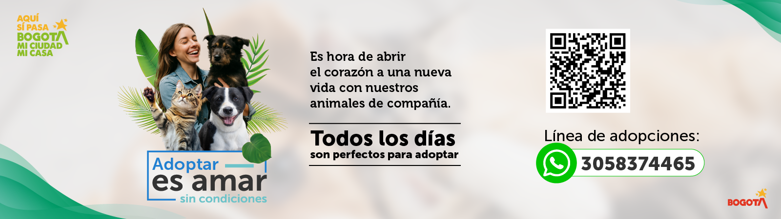 Banner Adoptar es amar sin condiciones