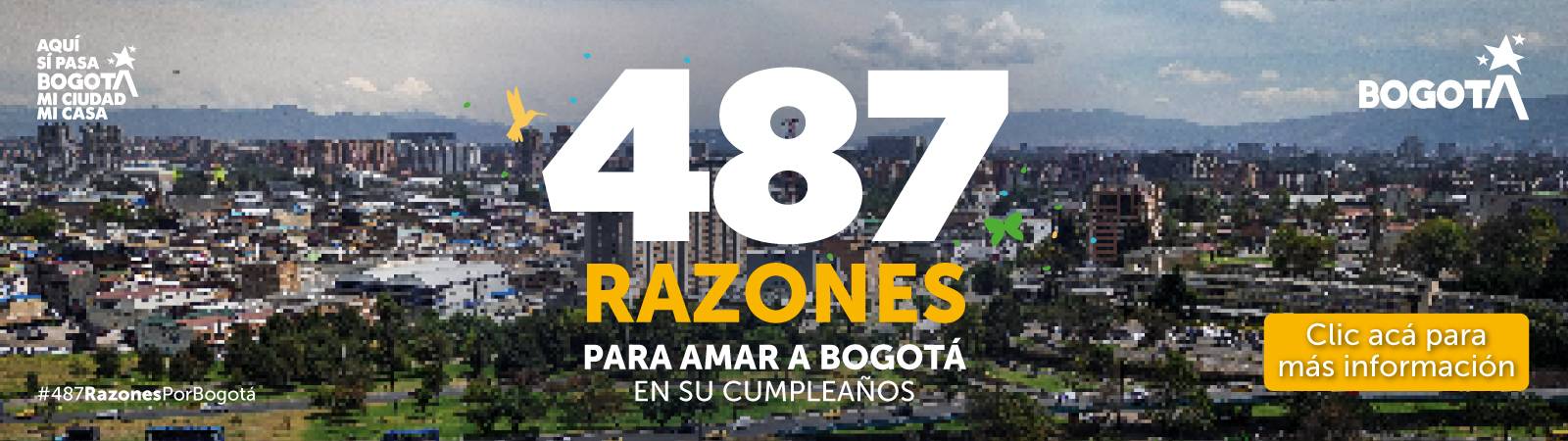 Banner 487 Razones para Amar a Bogotá en sus Cumpleaños